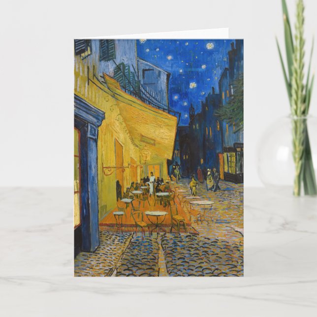 Tarjeta Vincent van Gogh - Cafe Terrace de noche (Anverso)