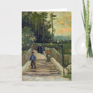 Tarjeta Vincent van Gogh - Camino inclinado en Montmartre