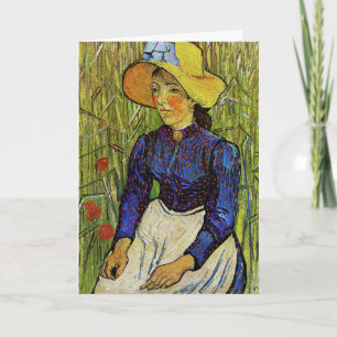 Tarjeta Vincent van Gogh - Campesina con sombrero de paja