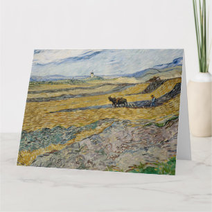 Tarjeta Vincent Van Gogh, campo cerrado con flores