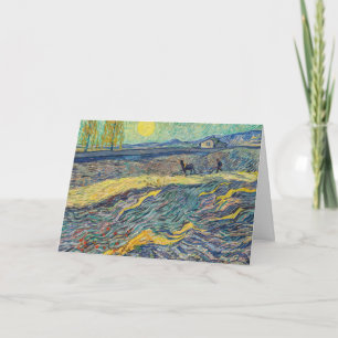 Tarjeta Vincent van Gogh - Campo con agricultores arados