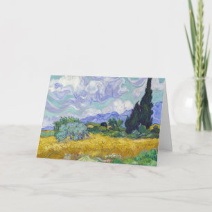 Tarjeta Vincent Van Gogh - Campo de trigo con cipreses