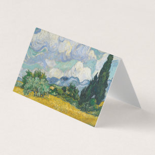 Tarjeta Vincent van Gogh - Campo de trigo con cipreses