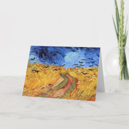 Tarjeta Vincent Van Gogh - Campo de trigo con cuervos negr