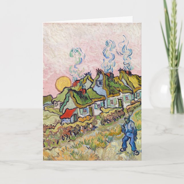 Tarjeta Vincent van Gogh - Casas y Figura (Anverso)