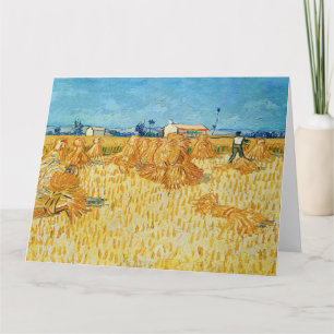 Tarjeta Vincent Van Gogh, cosecha de maíz en Provenza