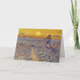 Tarjeta Vincent van Gogh - El sembrador con sol poniente