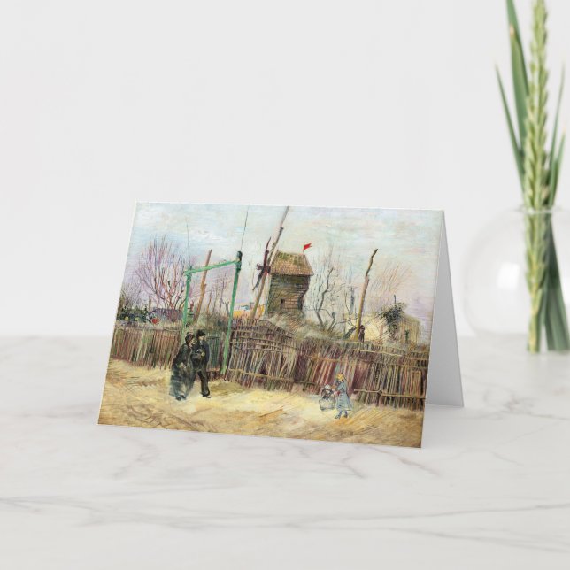 Tarjeta Vincent van Gogh - Escena callejera en Montmartre (Anverso)