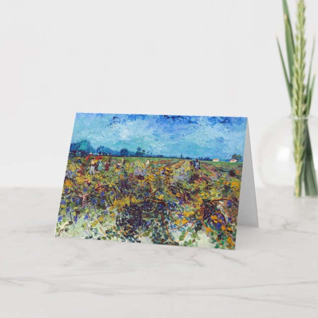 Tarjeta Vincent van Gogh - Green Vineyard (Anverso)