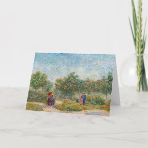 Tarjeta Vincent van Gogh - Jardín en Montmarte con amantes