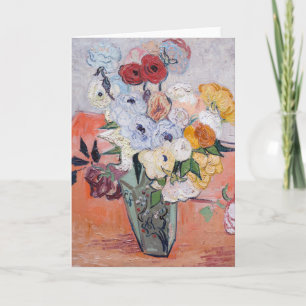 Tarjeta Vincent van Gogh - Jarrón con rosas y anémonas