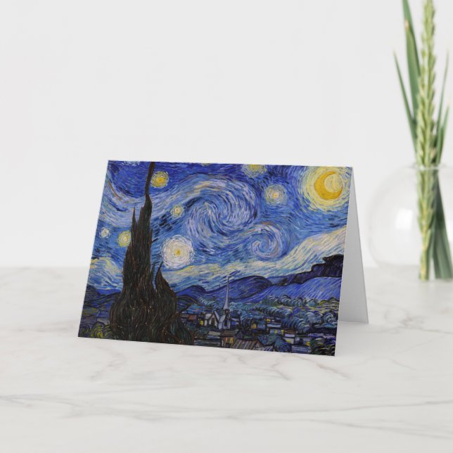 Tarjeta Vincent Van Gogh - La noche estrellada (Anverso)
