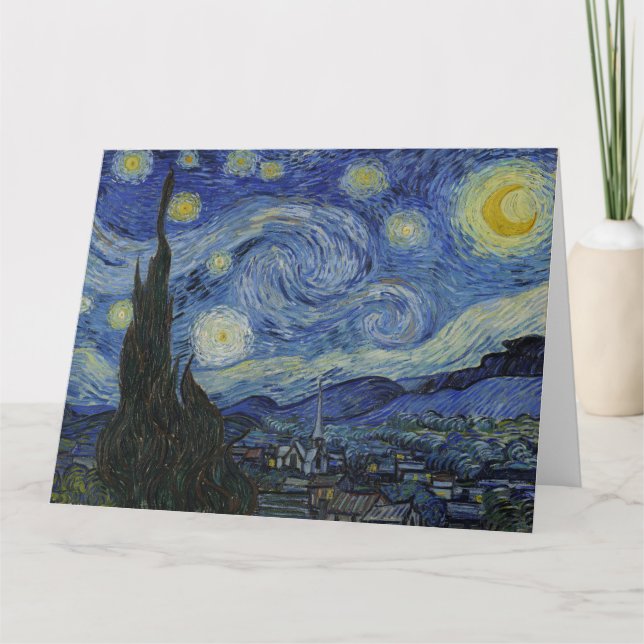 Tarjeta Vincent Van Gogh, La Noche Starry (Anverso)