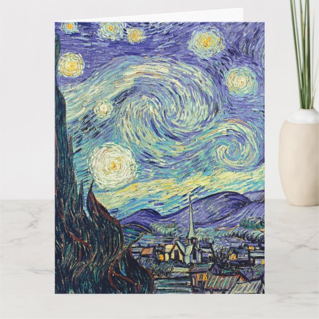 Tarjeta Vincent Van Gogh La Noche Starry (Anverso)