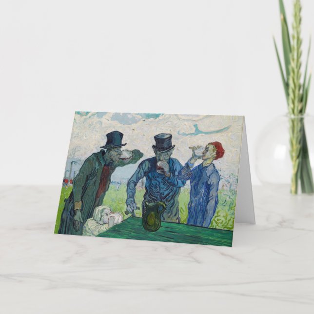 Tarjeta Vincent van Gogh - Los bebedores, después de Daumi (Anverso)