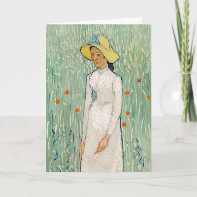 Tarjeta Vincent van Gogh - Muchacha de Blanco (Anverso)