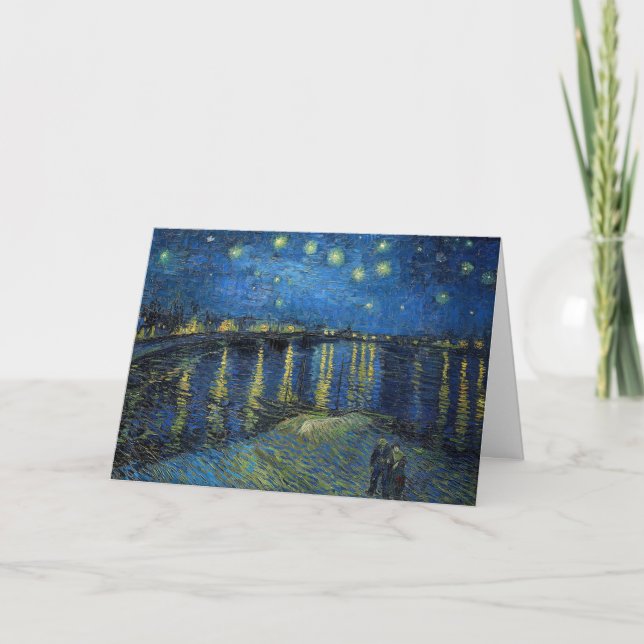 Tarjeta Vincent van Gogh - Noche estrellada sobre el Ródan (Anverso)