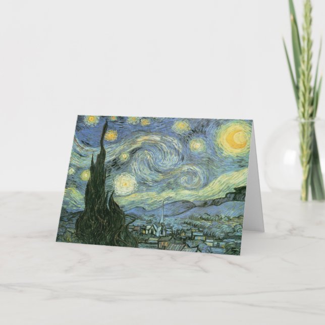 Tarjeta Vincent Van Gogh - Noche Starry (Anverso)