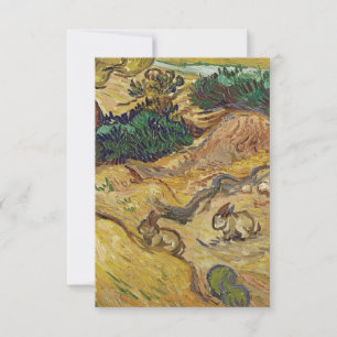 Tarjeta Vincent van Gogh - Paisaje con conejos