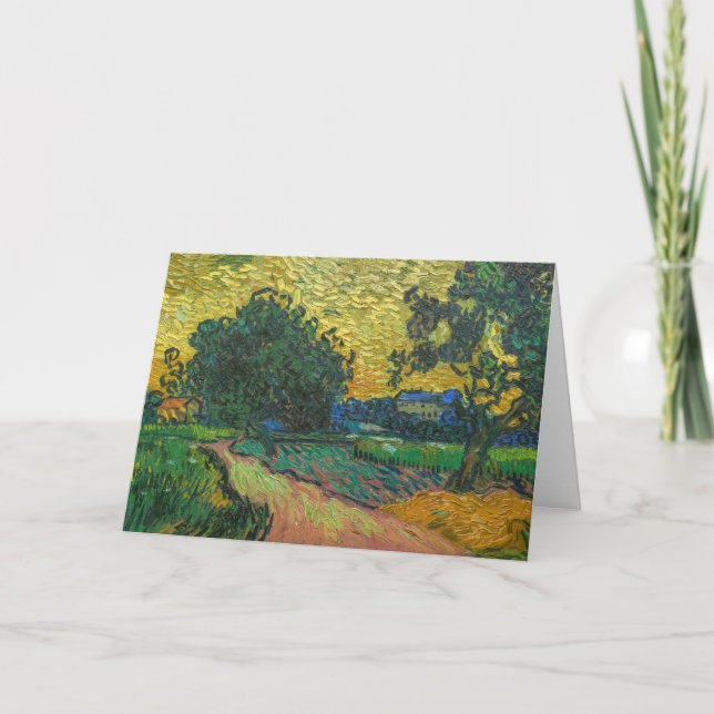 Tarjeta Vincent van Gogh - Paisaje en Crepúsculo (Anverso)