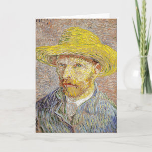 Tarjeta Vincent van Gogh - Self-portrait with Straw Hat