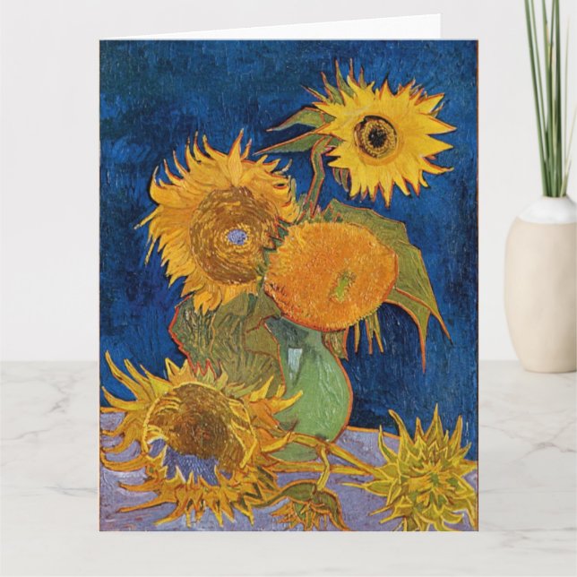 Tarjeta Vincent Van Gogh - Sunflowers, 2ª versión (Anverso)