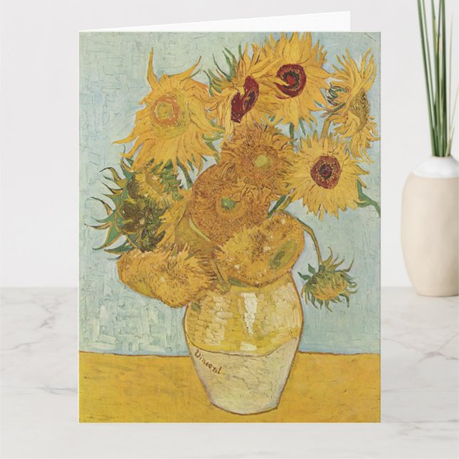 Tarjeta Vincent Van Gogh - Sunflowers, 3ª versión (Anverso)