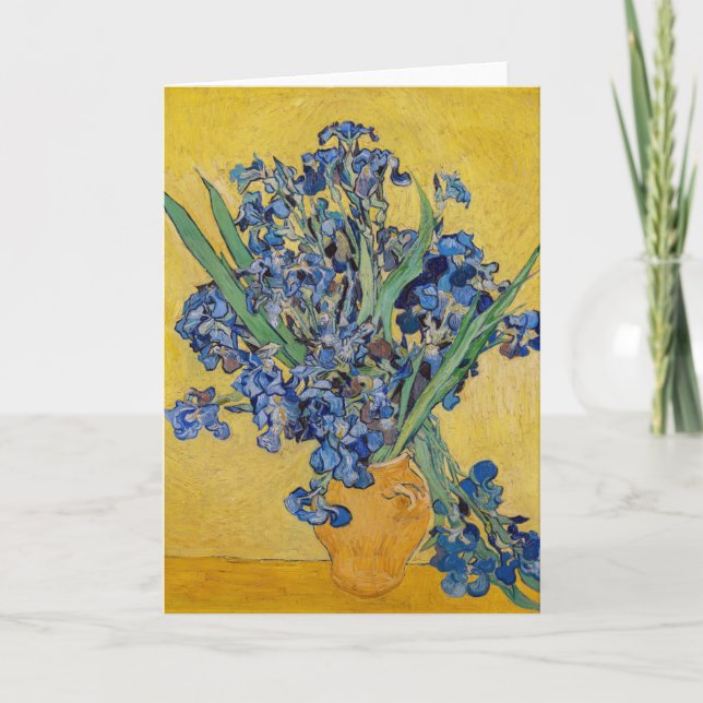 Tarjeta Vincent van Gogh - Vase con irlandeses (Anverso)
