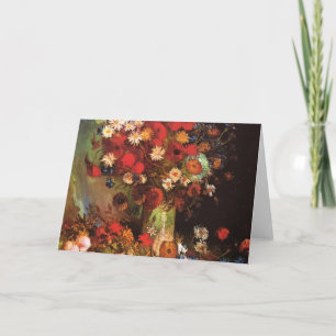 Tarjeta Vincent Van Gogh Vase Poppies Cornflower Peonies
