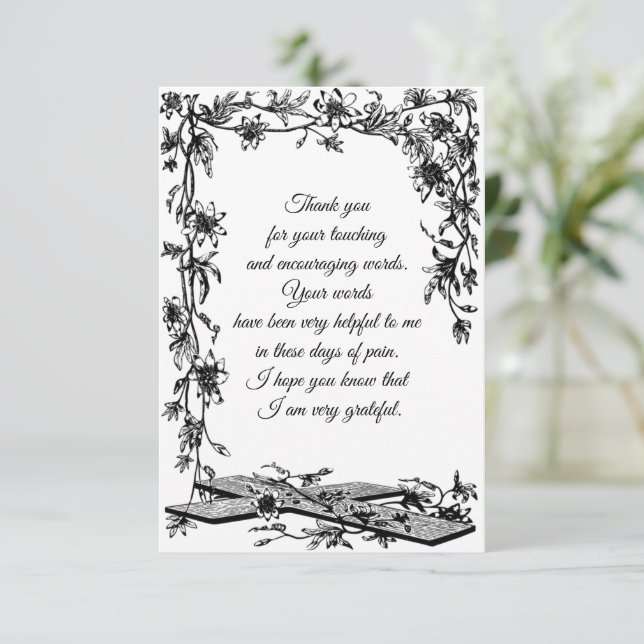 Tarjeta Vine Frame Gracias (Anverso de pie)