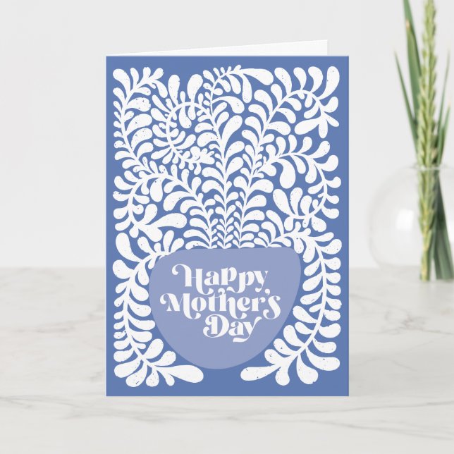 Tarjeta Vine Potted Plant Happy Mother's Day Greeting Card (Anverso)
