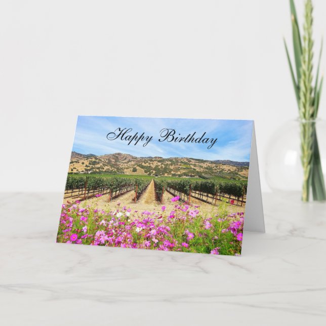 Tarjeta Viñedo de Napa Valley del feliz cumpleaños (Anverso)
