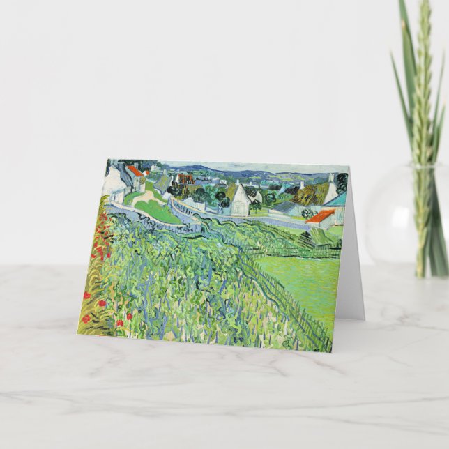 Tarjeta Viñedos de Auvers por Vincent van Gogh (Anverso)
