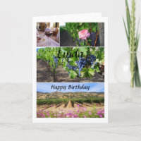 Viñedos de California del feliz cumpleaños de
