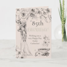 Viñeta 85ª Elegante Georgiana Lady Floral Cumpleañ