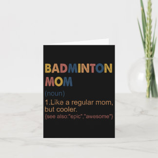 Tarjeta Viñeta Badminton Mamá Definición Badminton Mamá Pa