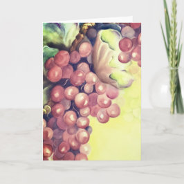 Tarjeta Vineyard Grapes Watercolor Greeting Card | Wine