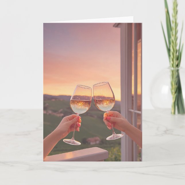 Tarjeta Vineyard Sunset Toast (Anverso)