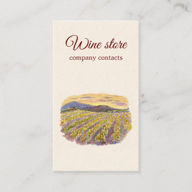 Tarjeta vinícola acuarela (Anverso)
