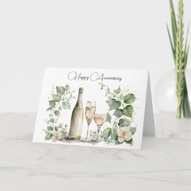 Tarjeta Vino de aniversario e Ivy (Anverso)
