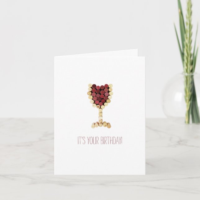 Tarjeta Vino de Cumpleaños Feliz (Anverso)