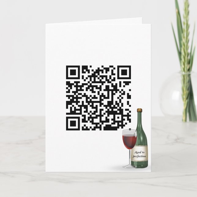 Tarjeta vino de cumpleaños QR (Anverso)