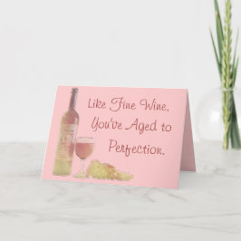 Tarjeta Vino de edad a perfección Cumpleaños