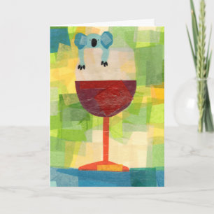 Tarjeta Vino de la koala con el mensaje