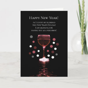 Tarjeta Vino Feliz Año Nuevo Gracioso