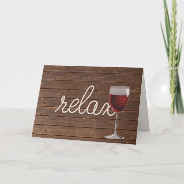 Tarjeta vino tinto y cumpleaños de cuerda (Anverso)