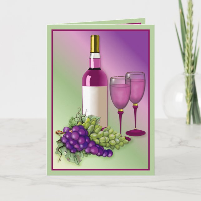 Tarjeta Vino y tostada de las uvas (Anverso)