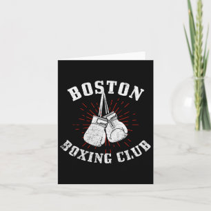Tarjeta Vintag de guantes de boxeo con problemas en Boston