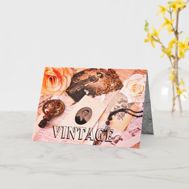 Tarjeta Vintage (flor amarilla)