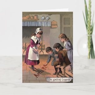 Tarjeta Vintage 1885 Goody Two Shoes Greeting Card